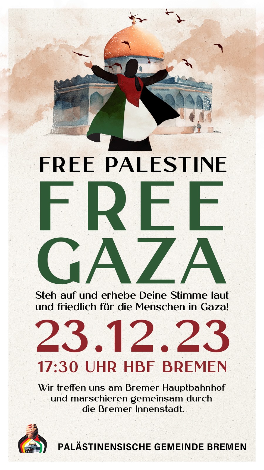 Demo Frieden in Gaza 23.12.2023 Bremen