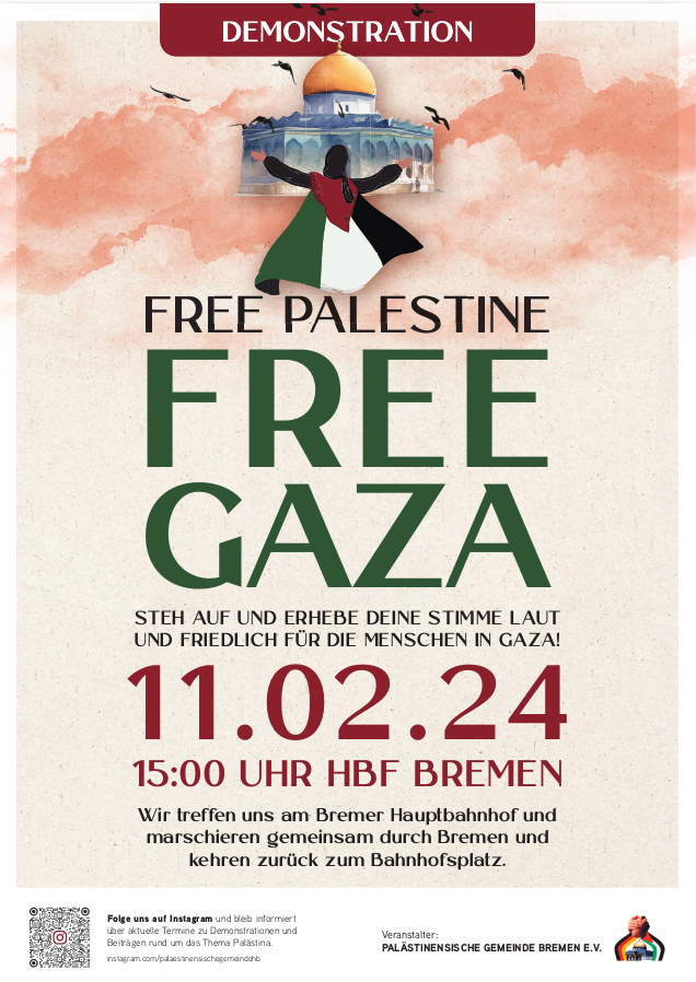 Free Gaza Demo 11.02.2024 Bremen