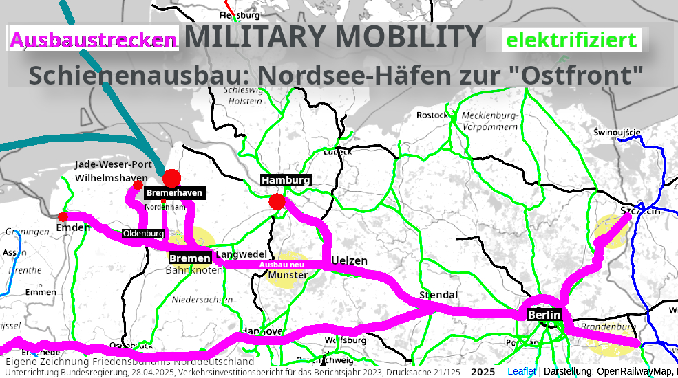 dual use Bahnen Norddeutschland elektrifiziertAusbau